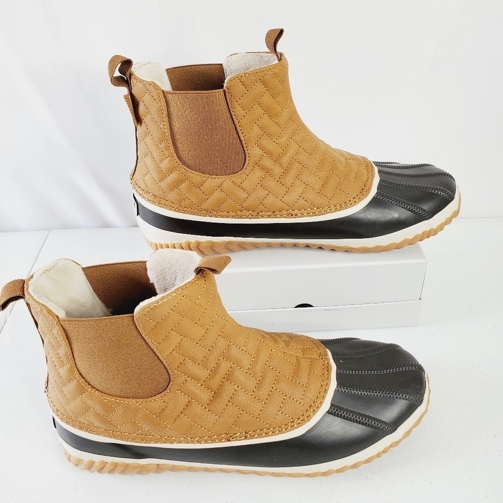 Jambu JBU‎ Paisley Waterproof Boots Size 9 Pull-on Leather Rubber Ankle Booties